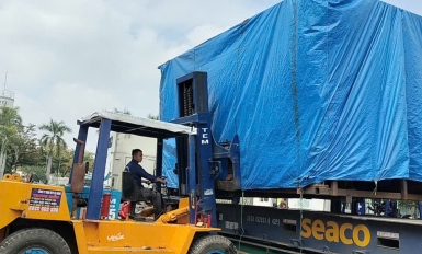 Nâng dàn máy cơ khí tại KCN VSIP II